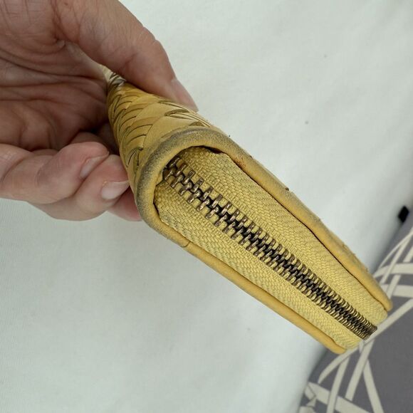 Cole Haan Continental Wallet Zip-Around Leather Weave Woven Travel Zip - Picture 6 of 12